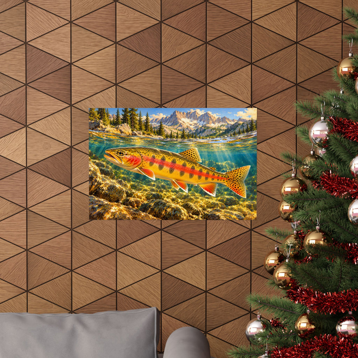 Beneath Alpine Peaks Golden Trout poster wall art, view 6