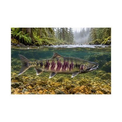 Rainforest River Chum Salmon poster wall art, view 4