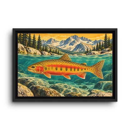 Sierra Peaks Golden Trout framed canvas wall art