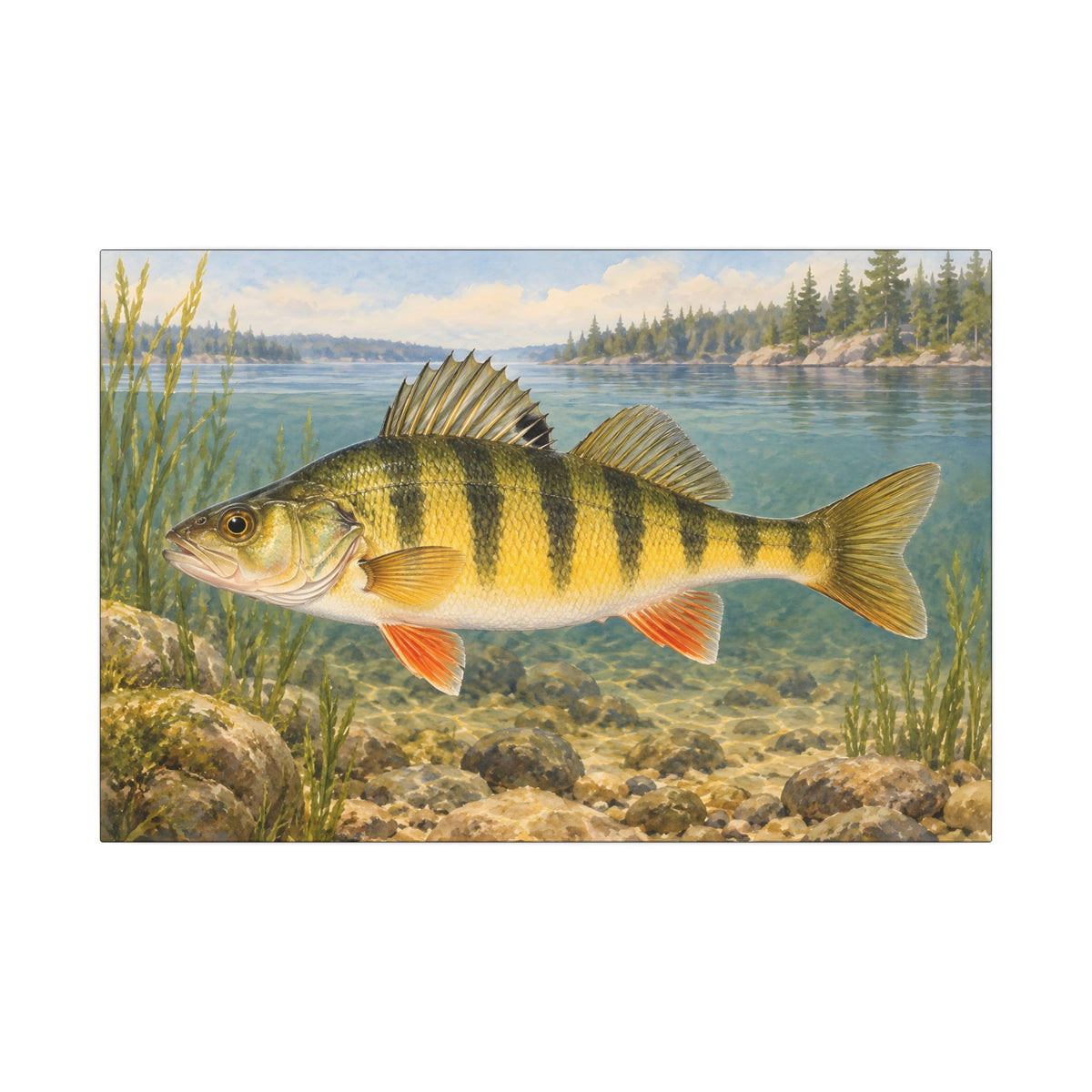 Field Guide Yellow Perch canvas wall art, view 2