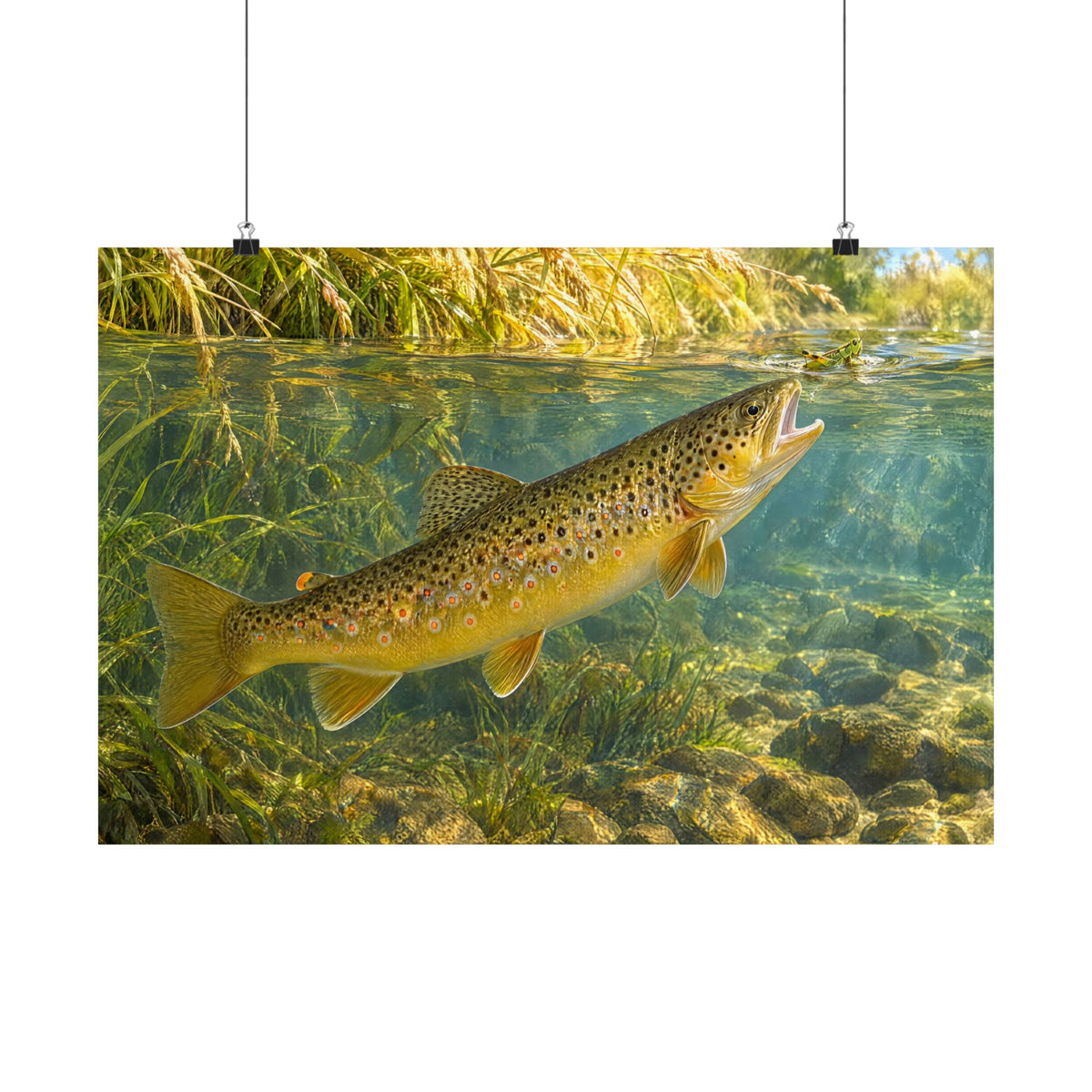 Hopper Season Brown Trout poster wall art, 18x12 size view