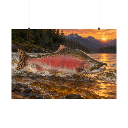 River Light Pink Salmon poster wall art, view 3