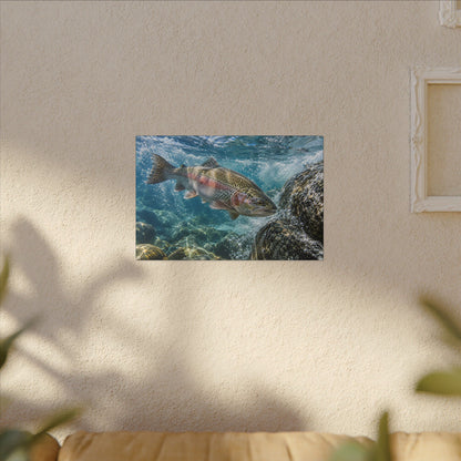 Granite Power Rainbow Trout canvas wall art, view 5