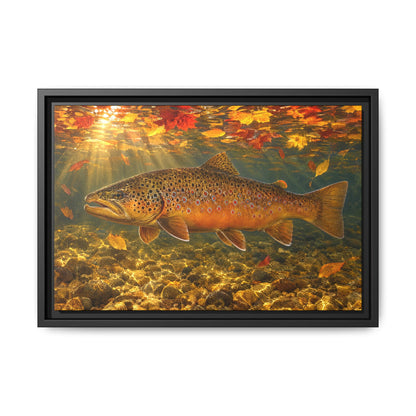 October Kype Brown Trout framed canvas, 24x16 size view
