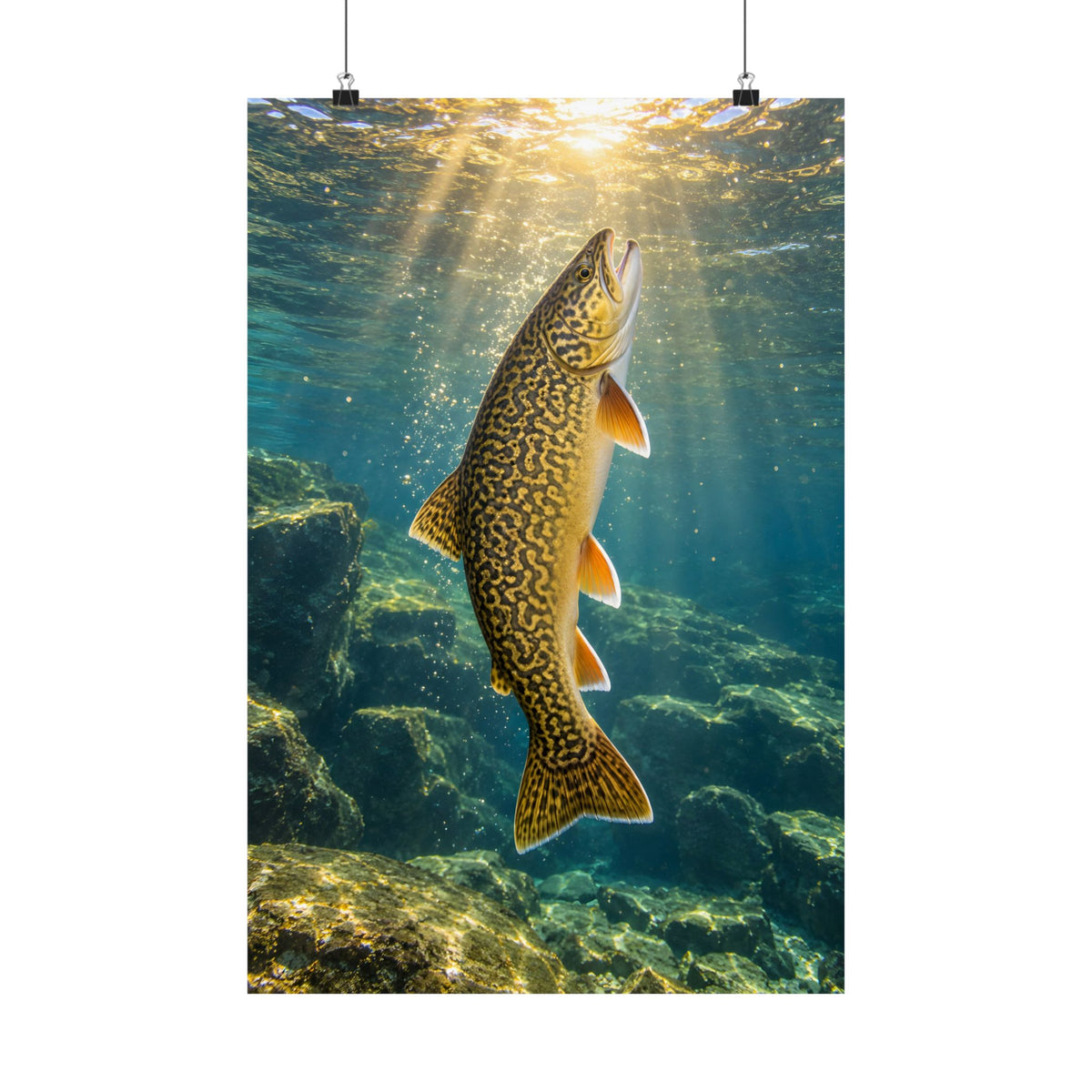 Golden Ascent Tiger Trout poster wall art, view 3