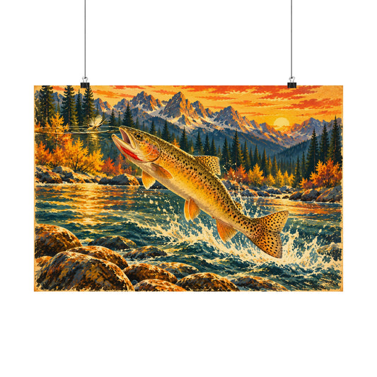 Idaho Wilderness Cutthroat Trout poster wall art, 24x16 size view
