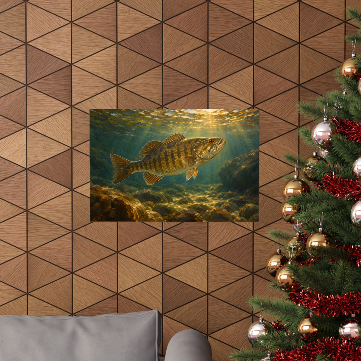 Bronzeback Rising Smallmouth Bass poster wall art, view 6
