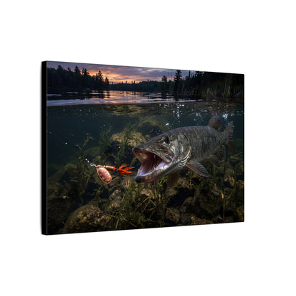 Sunset Spinner Strike Muskie canvas side angle