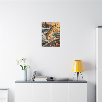 Northern Pike Strike by the Boat canvas wall art, view 6