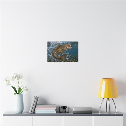 Boatside Fight Smallmouth Bass canvas wall art, view 6