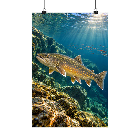 Pend Oreille Giant Bull Trout vertical poster wall art, 12x18 size view