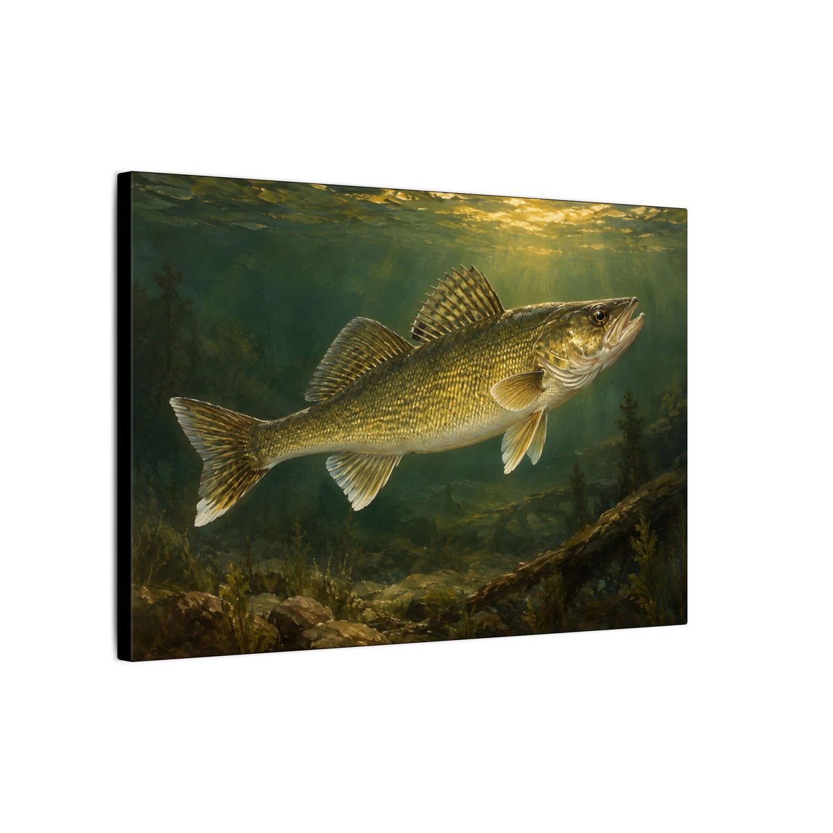 Classic Sporting Oil Walleye canvas side angle