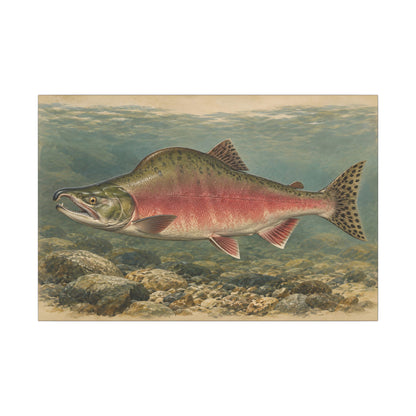 Riverbed Study Pink Salmon canvas wall art, view 3