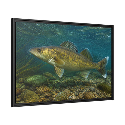 Current Seam Walleye framed canvas side angle