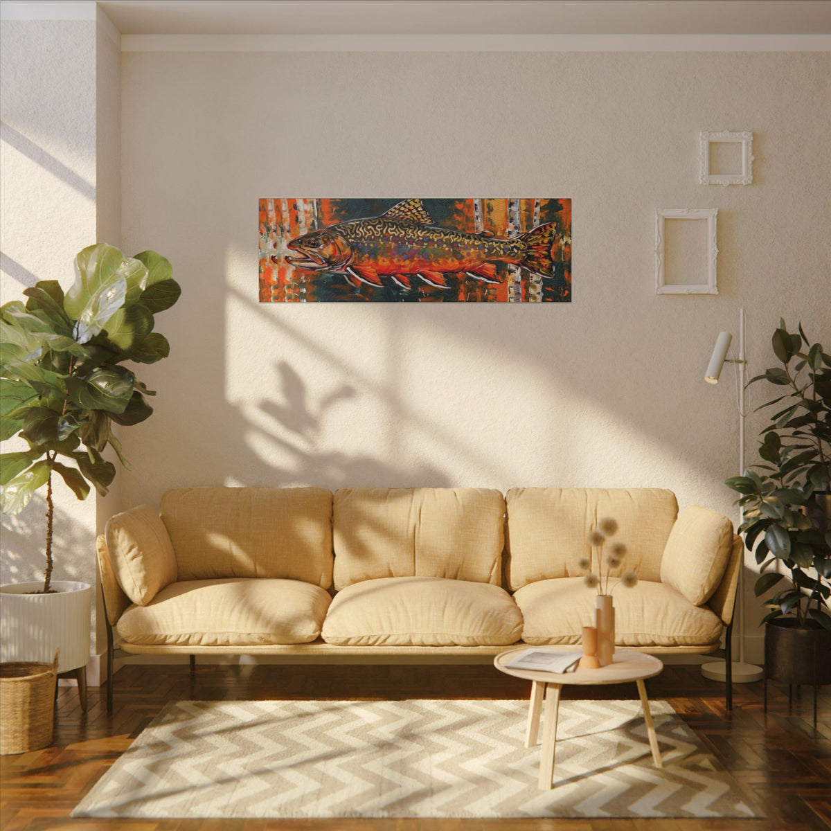 Legends Bold Spawning Brook Trout Panorama long canvas wall art, view 5