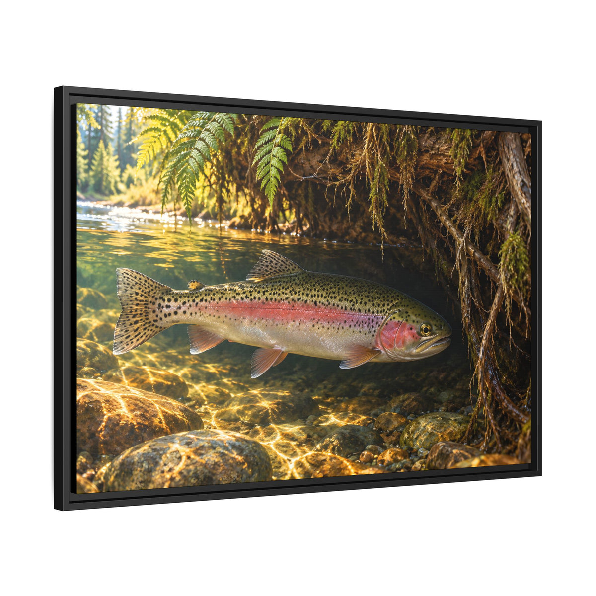 Cedar Cutbank Rainbow Trout framed canvas wall art – photo 4