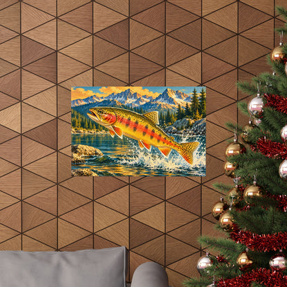 Leaping Through Alpine Waters Golden Trout poster wall art, view 6