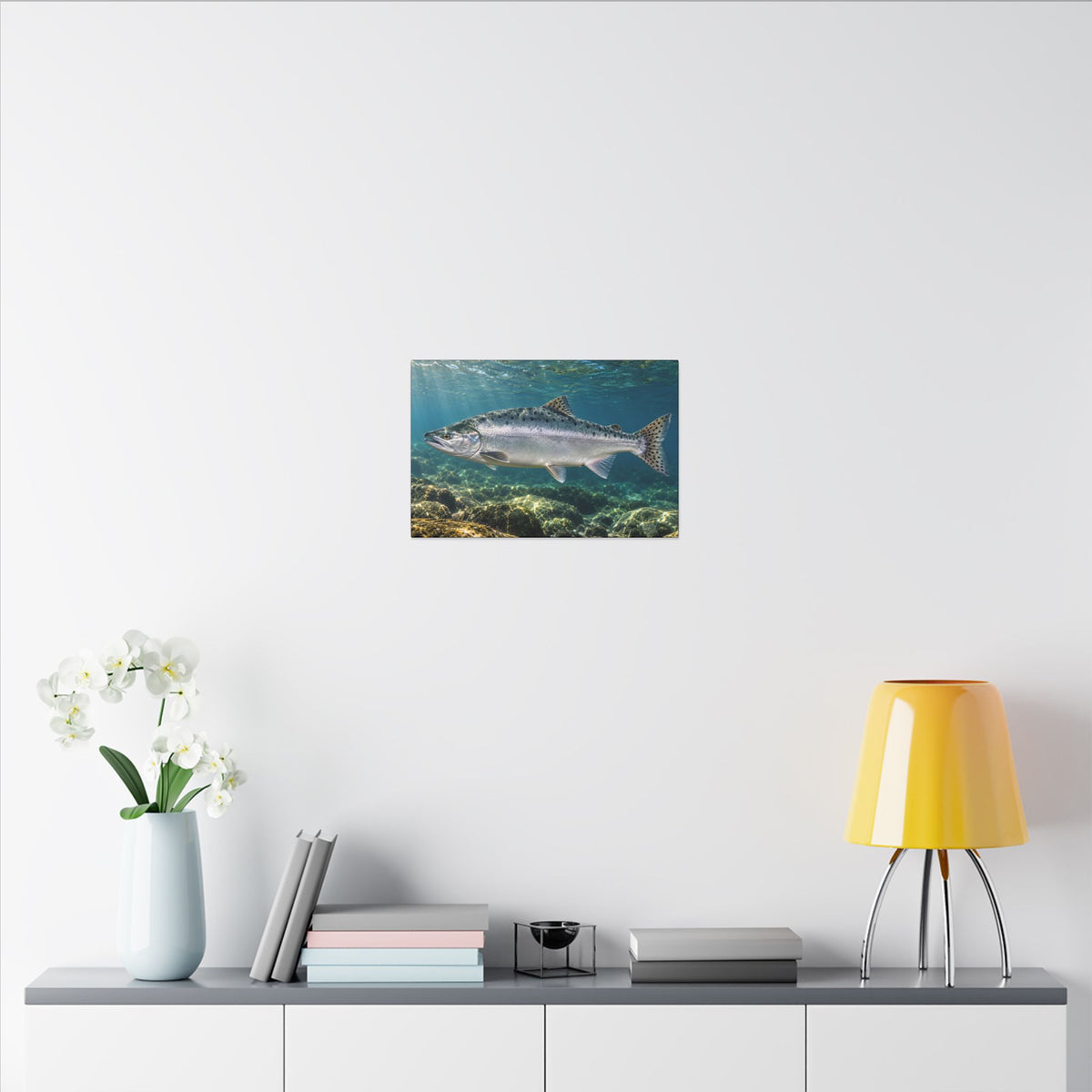 Silver Tide Pink Salmon canvas wall art, view 6