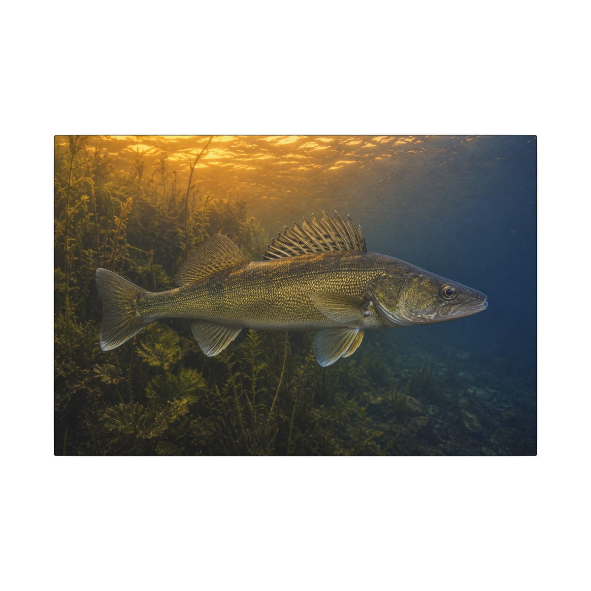 Dusk Weed Edge Walleye canvas, 24x16 size view