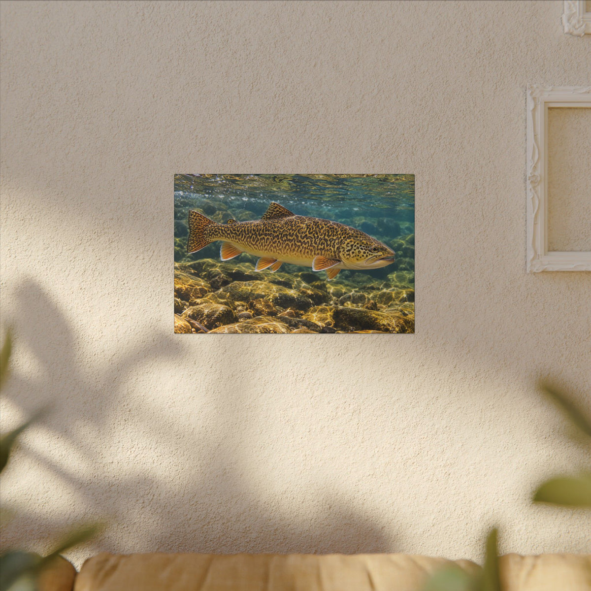 Sunlit Riffle Tiger Trout canvas wall art, view 5
