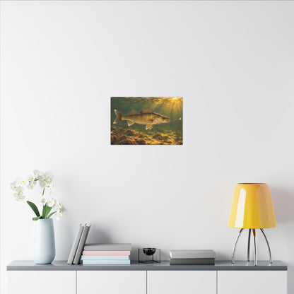 Crawler Harness Strike Walleye canvas in a home office