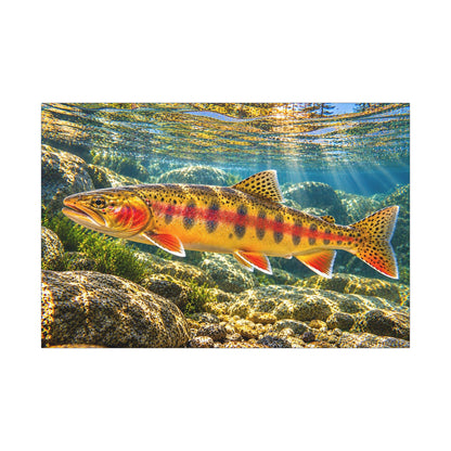Sunlit Mountain Stream Golden Trout canvas wall art, view 3