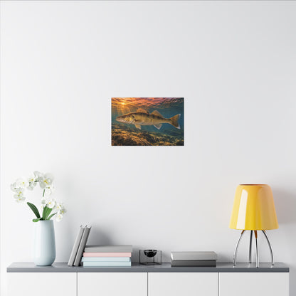 Last Light Walleye canvas in a home office
