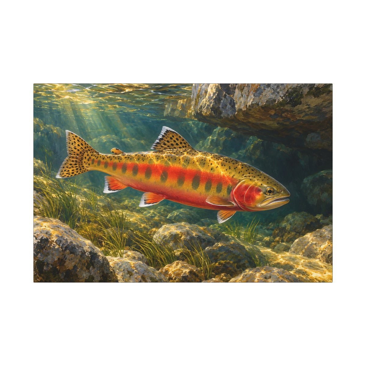 Granite Light Golden Trout canvas wall art, view 3