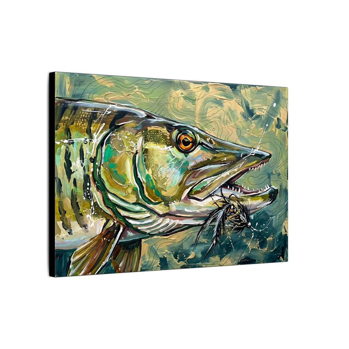 Legends Bold Close-Up Northwoods Muskie canvas wall art, view 4