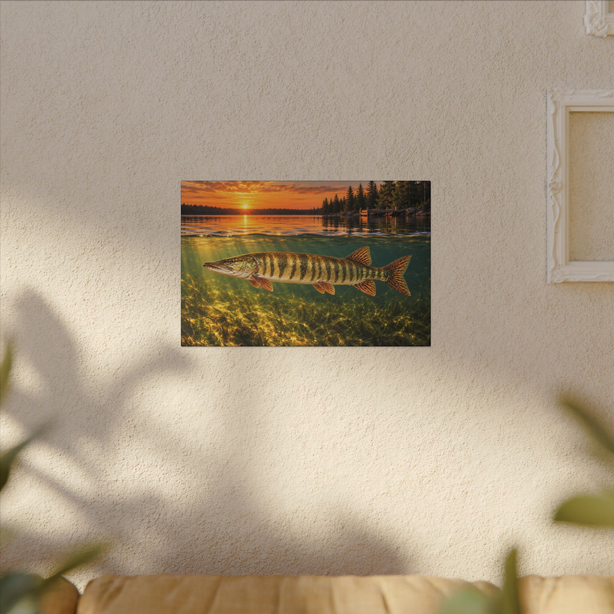 Northwoods Over-Under Muskie Canvas wall art, view 5