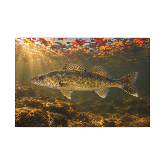 Autumn Turnover Walleye canvas, 18x12 size view