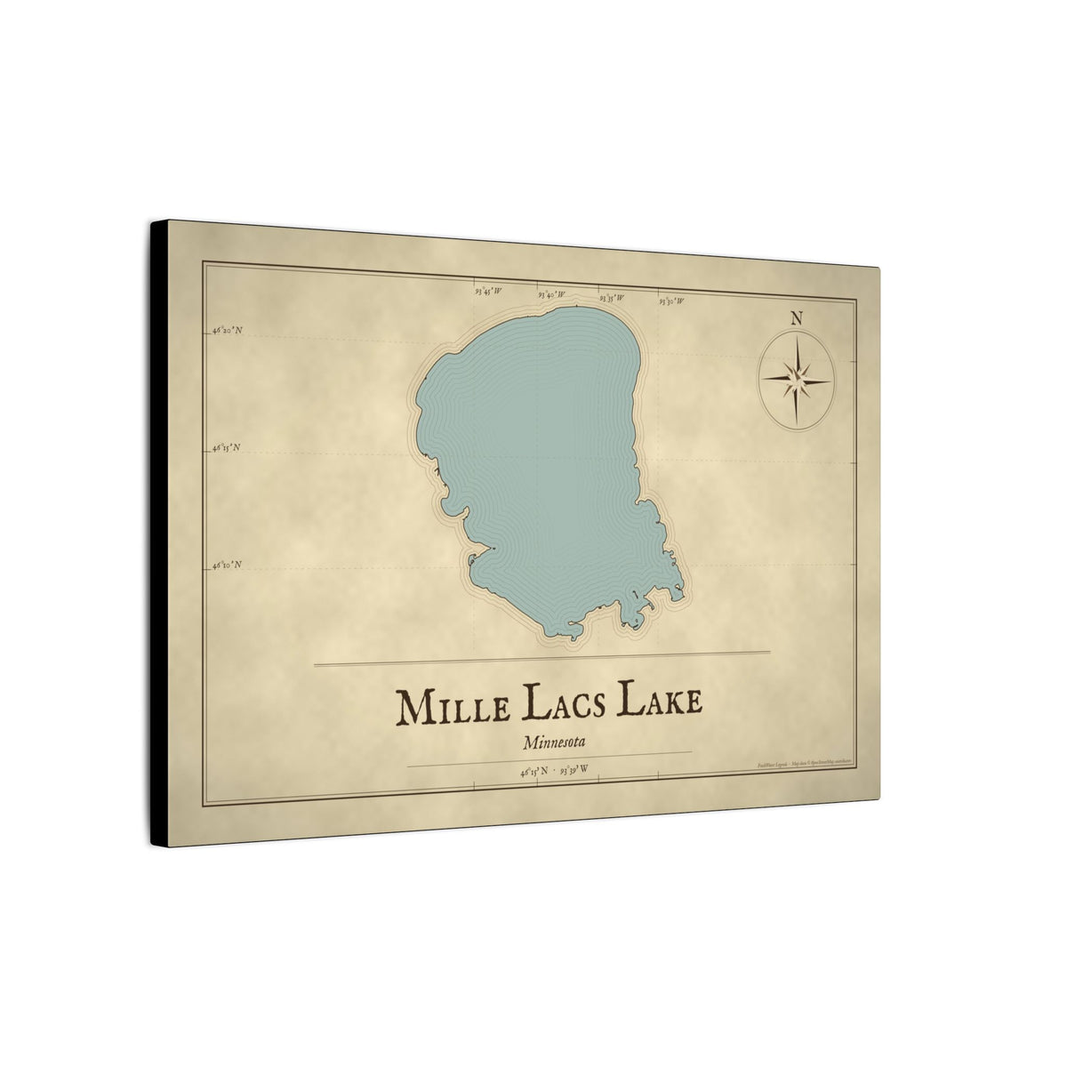 Mille Lacs Lake Vintage Map canvas wall art, view 4