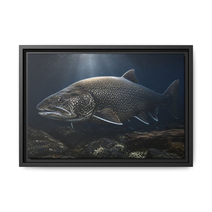 The Ancient One Lake Trout framed canvas wall art, view 2