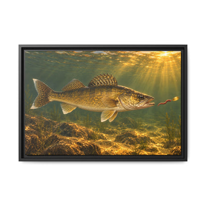 Crawler Harness Strike Walleye framed canvas, 36x24 size view