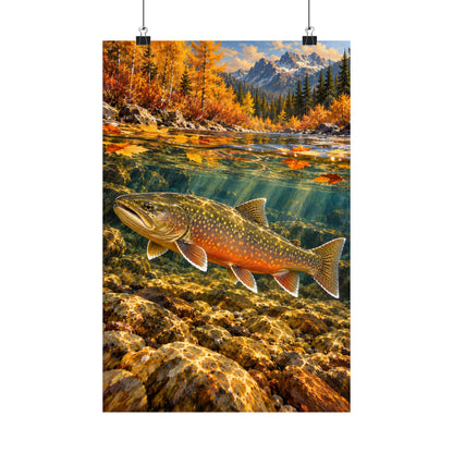 Autumn Char Bull Trout vertical poster wall art, 12x18 size view