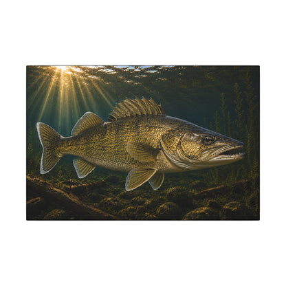 Golden Sunbeams Walleye canvas, 18x12 size view