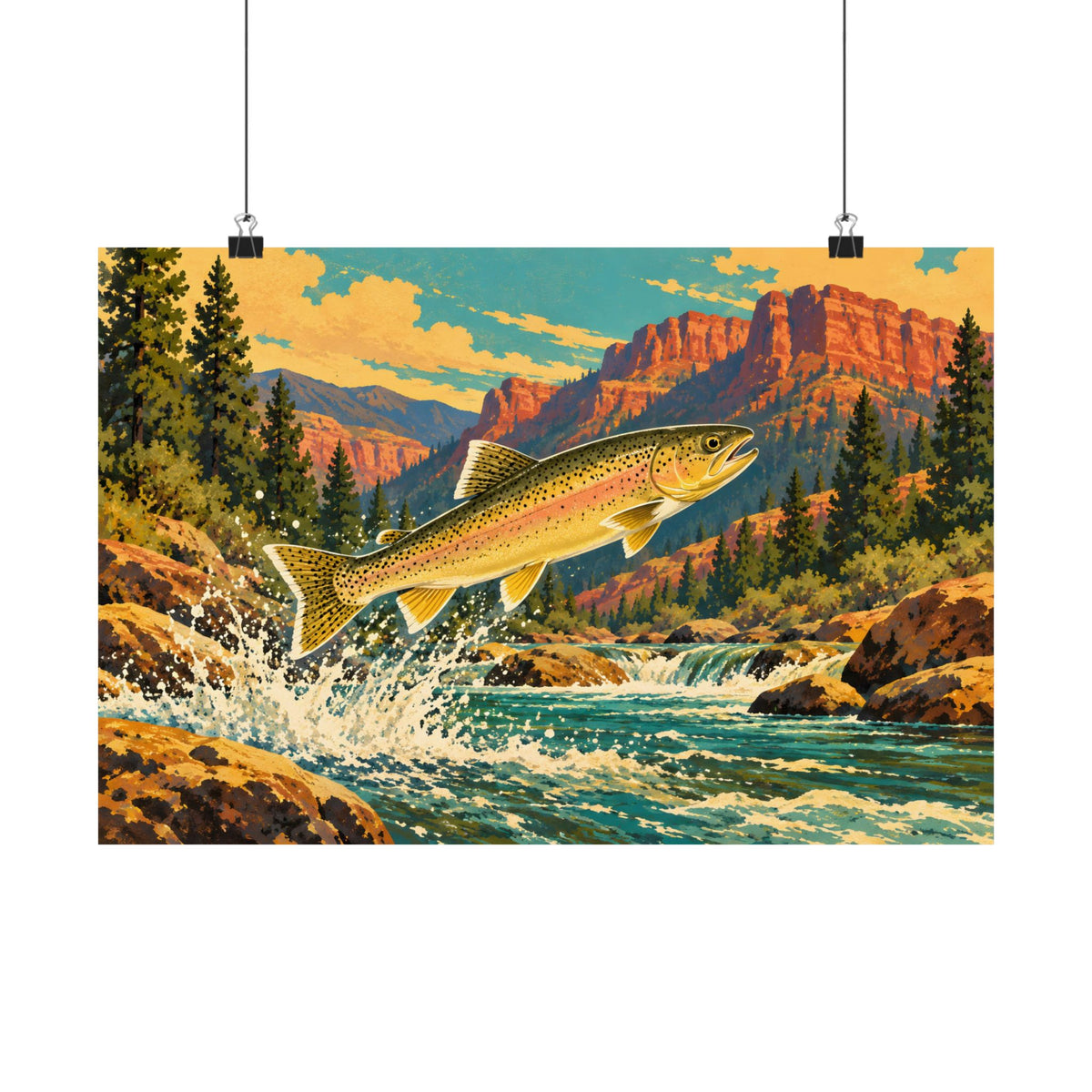 Red Mesa Leap Gila Trout poster wall art, view 2