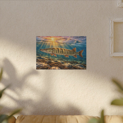 Ice-Out Sunrise Muskie Canvas wall art, view 5