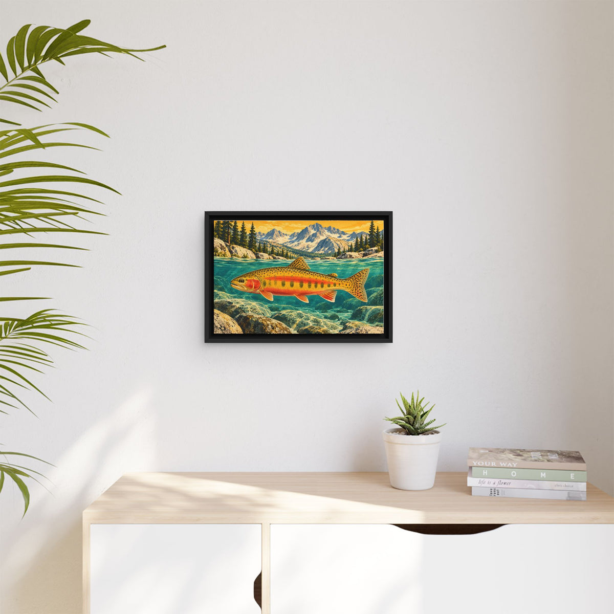 Sierra Peaks Golden Trout framed canvas wall art, view 5
