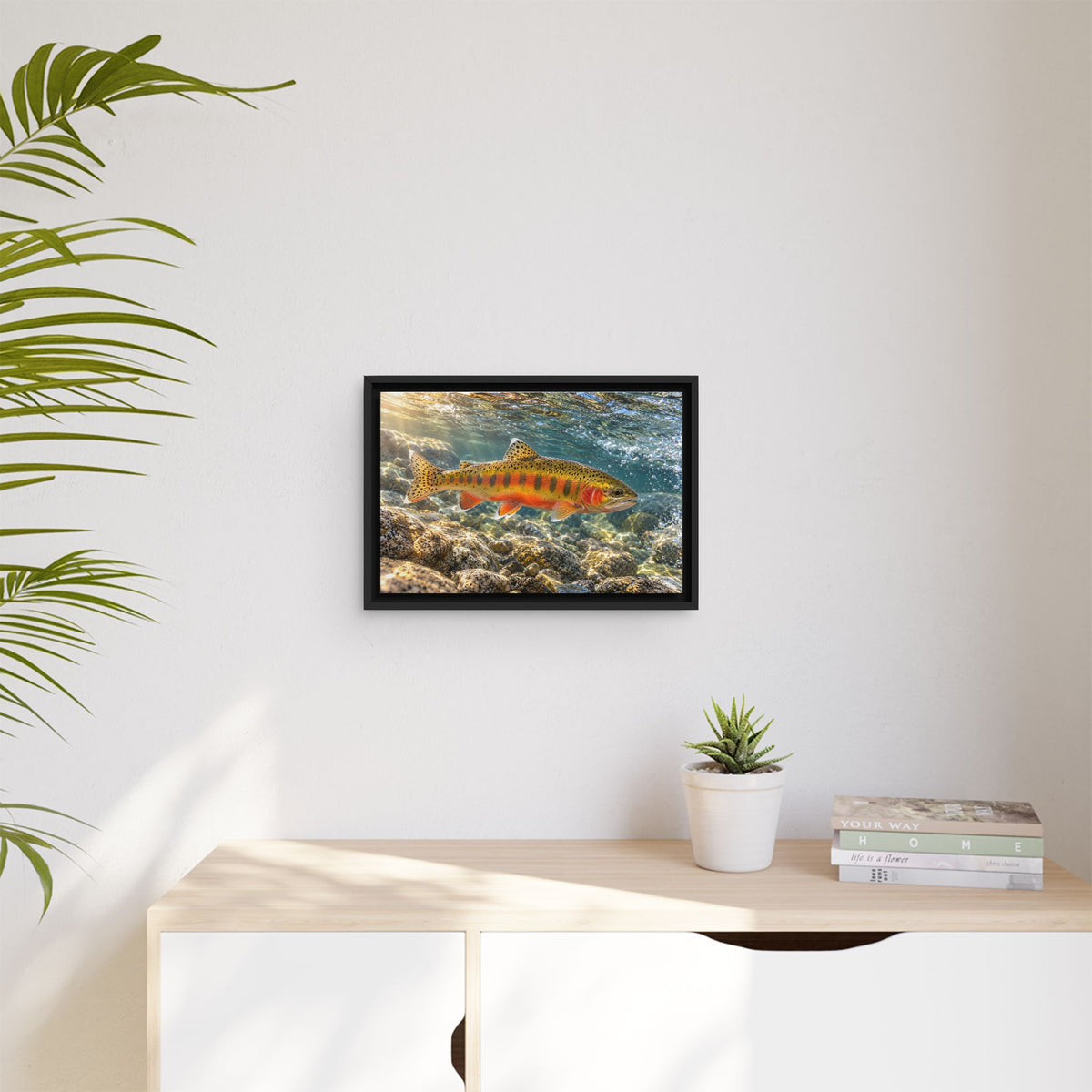 Sierra Sunrise Golden Trout framed canvas wall art, view 5