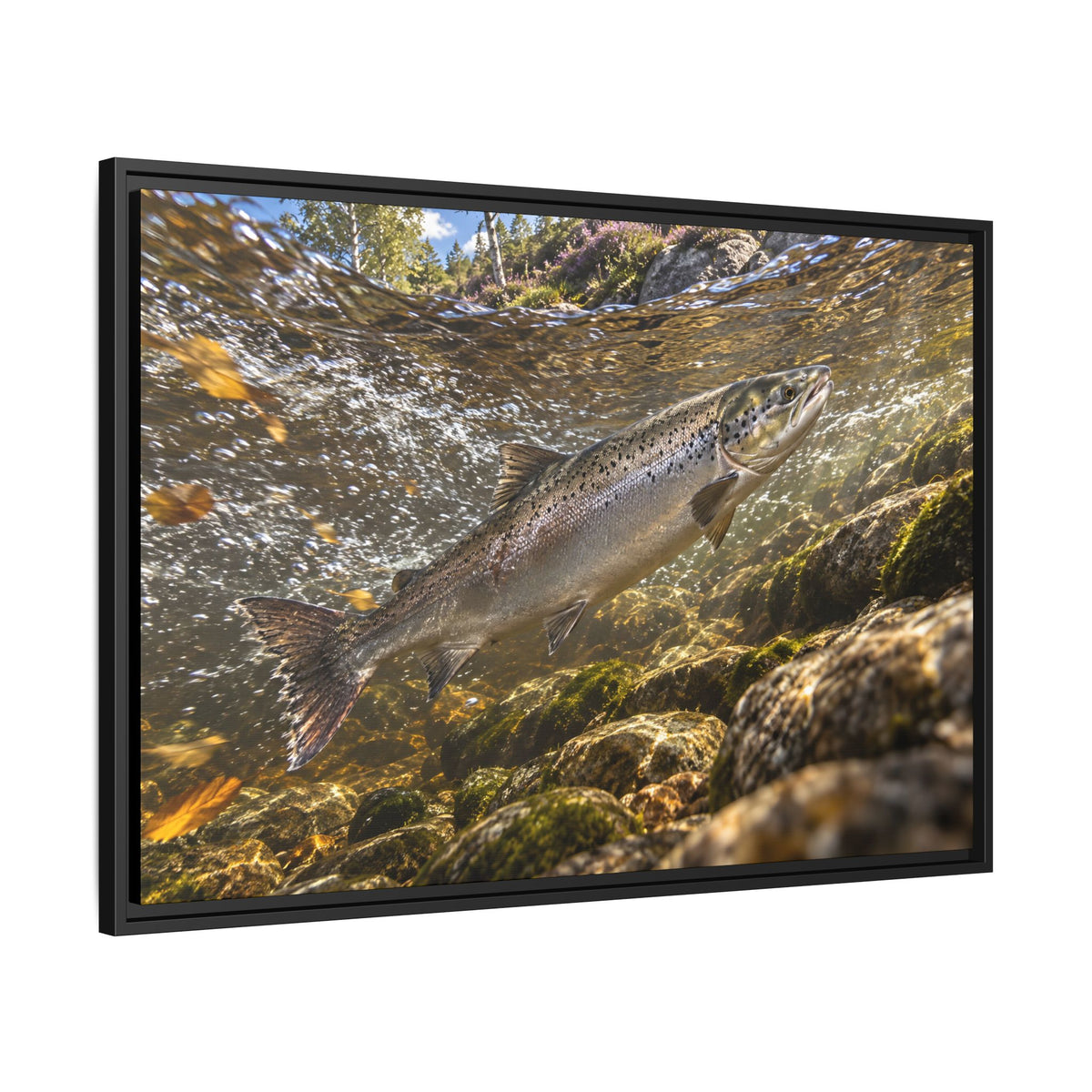 Home Through the Heather Salmon framed canvas wall art, view 4