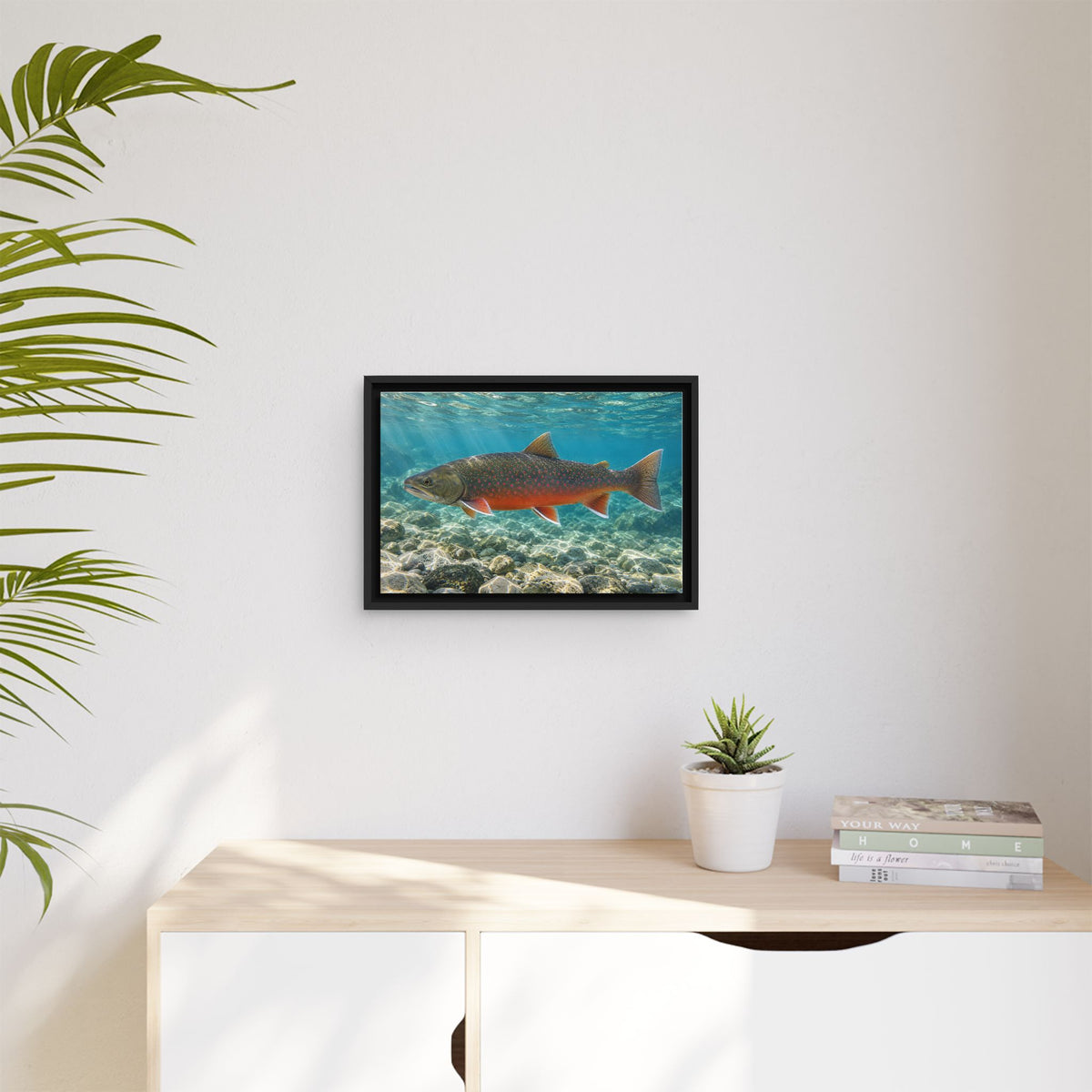 Arctic Ember Dolly Varden framed canvas wall art, view 5