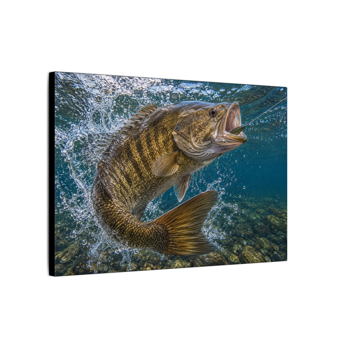 Boatside Fight Smallmouth Bass canvas wall art, view 4