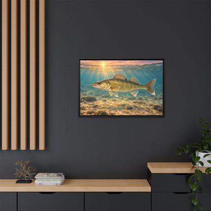 The Shallows Walleye framed canvas wall art, view 6