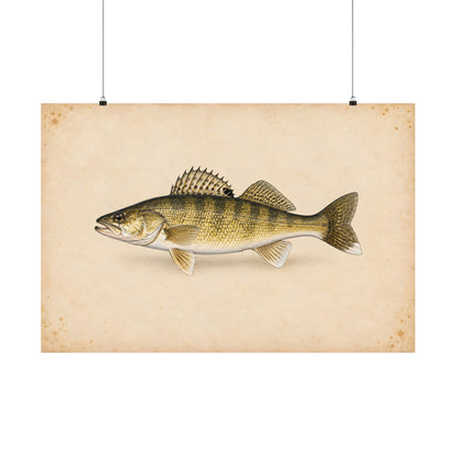 Walleye Field Study poster wall art, 36x24 size view