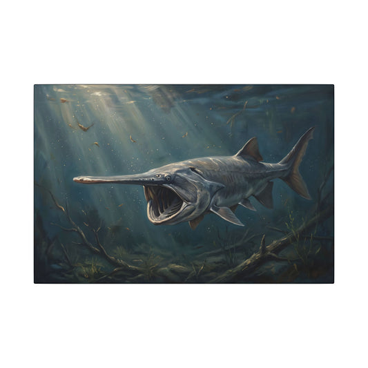 Paddlefish Filter Feed canvas wall art