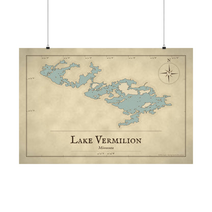 Lake Vermilion Vintage Map poster wall art, view 3