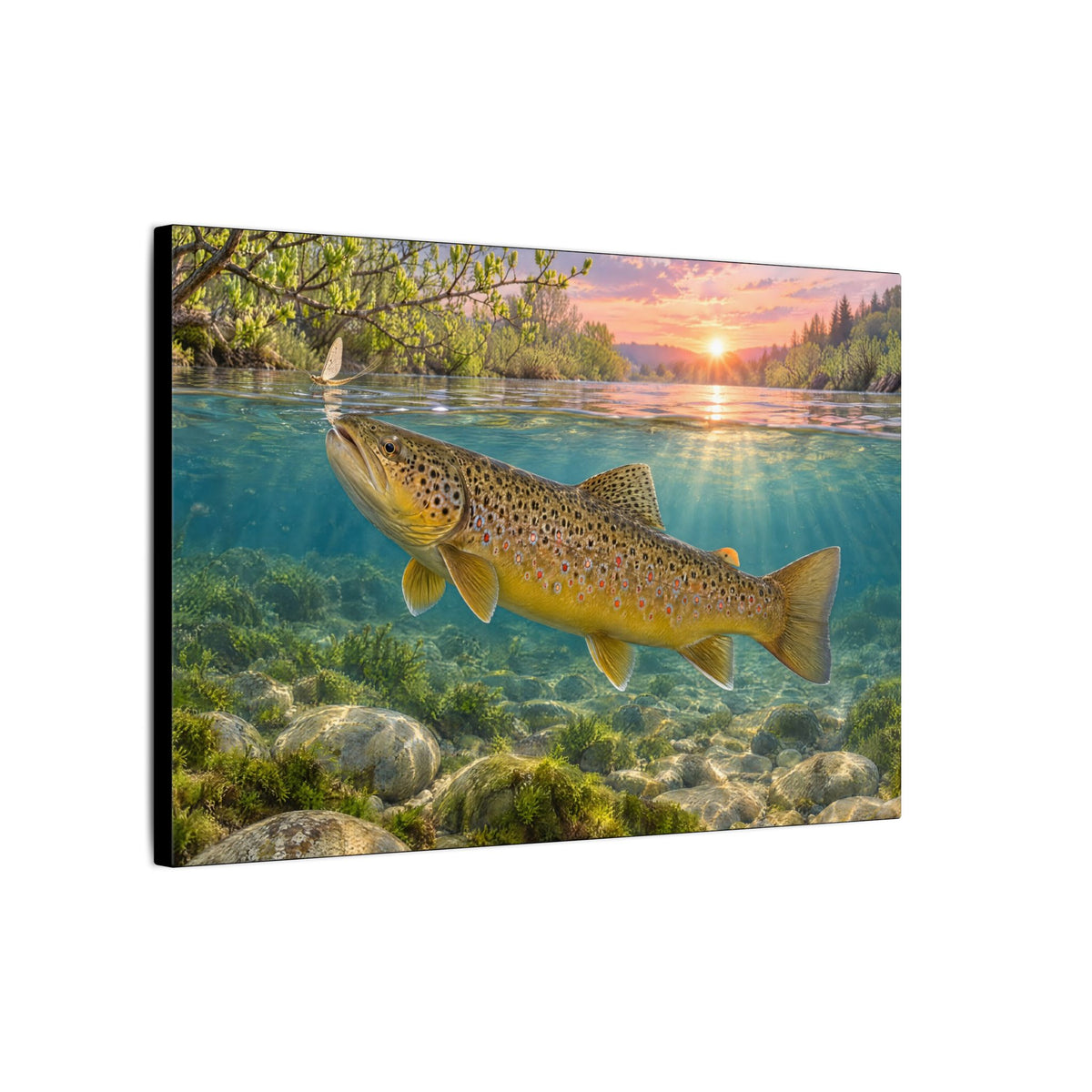 Sunrise River Brown Trout canvas wall art, view 4