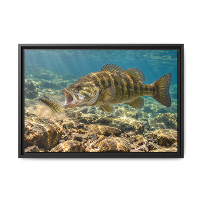 Tube Bait Ambush Smallmouth Framed Canvas wall art, view 3