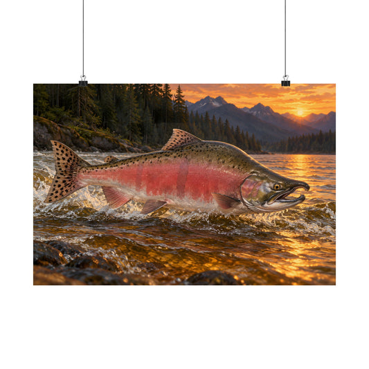 River Light Pink Salmon poster wall art